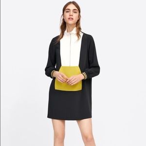 Zara color block pouch pocket dress